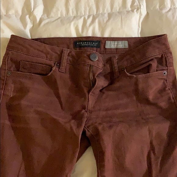 Maroon Ripped Jeans - Picture 2 of 6